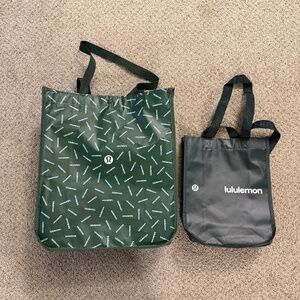 2 New Lululemon Reusable Shopping Tote Bags Medium and Small Size